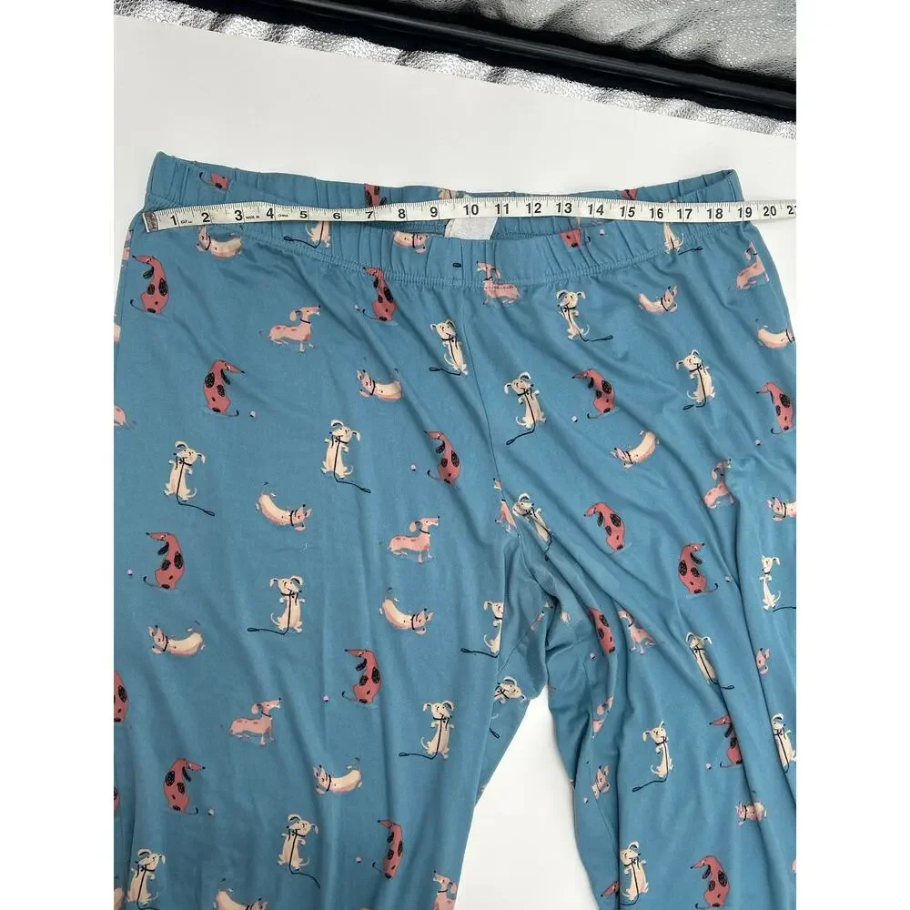 Nite Nite by Munkie Munkie 2X Blue Dog Print Pajama Set Soft Stretch PJ Set
